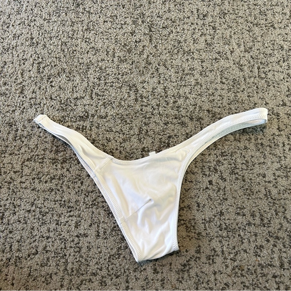 Skims Marble White Micro Tanga Cheeky Bikini Bottoms Size Medium